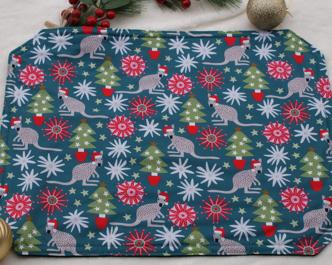Set of 4 Christmas Placemats/australian Themed/contrast Etsy Australia