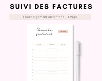 Invoice tracking, Printable French budget planner, Invoice tracking, PDF planner, Printable planner, 2026 budget planner