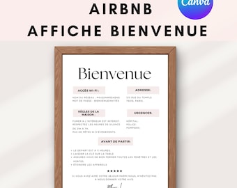 AIRBNB French Poster, AIRBNB Welcome Board, Rental Poster, Welcome Sign, Seasonal Rental Poster, Apartment Poster