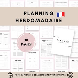 Printbare Franse planner 2026, Franse persoonlijke planner, doelenplanner 2026, Franse weekplanner