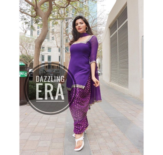 Festive, Party Wear, Reception Purple and Violet color Art Silk fabric  Salwar Kameez : 1907486