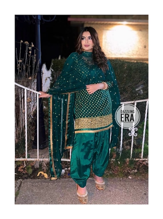 Latest Green Colour Punjabi Dress Design | Patiala Suit | Plazo Suit |  Frock Suit | Punjabi Suit - YouTube
