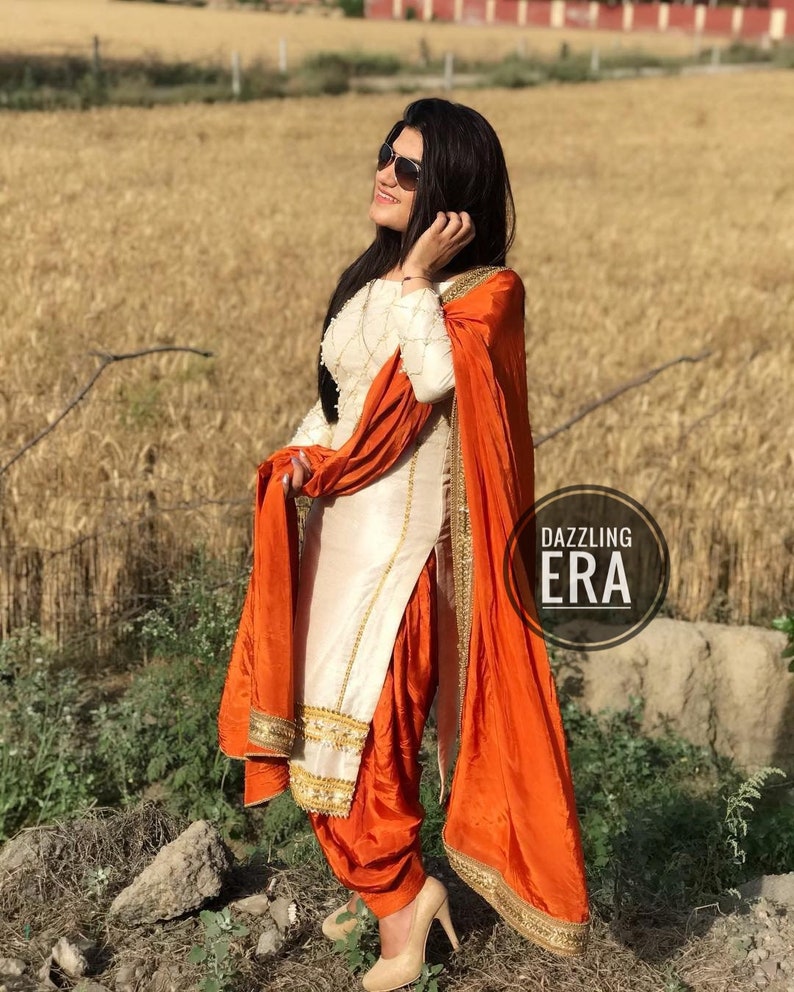 Beautiful Salwar Kameez Punjabi Suit Patiala Indian Designer Custom Made Suit Salwar Bridal Wear Heavy Lace Work Ethnic Wear Kameez Suit image 2