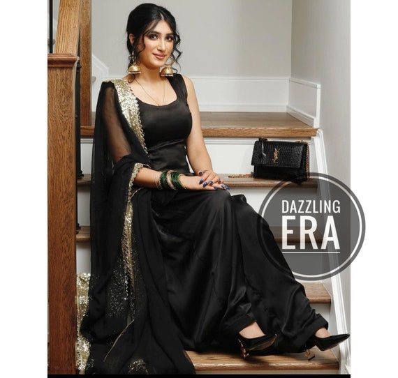 Buy Latest Designer Black Suit Punjabi Patiala Suit Salwar and Dupatta,  Punjabi/ EID Special 3 Piece Salwar Kameez Readymade Partywear Suit Online  in India - Etsy