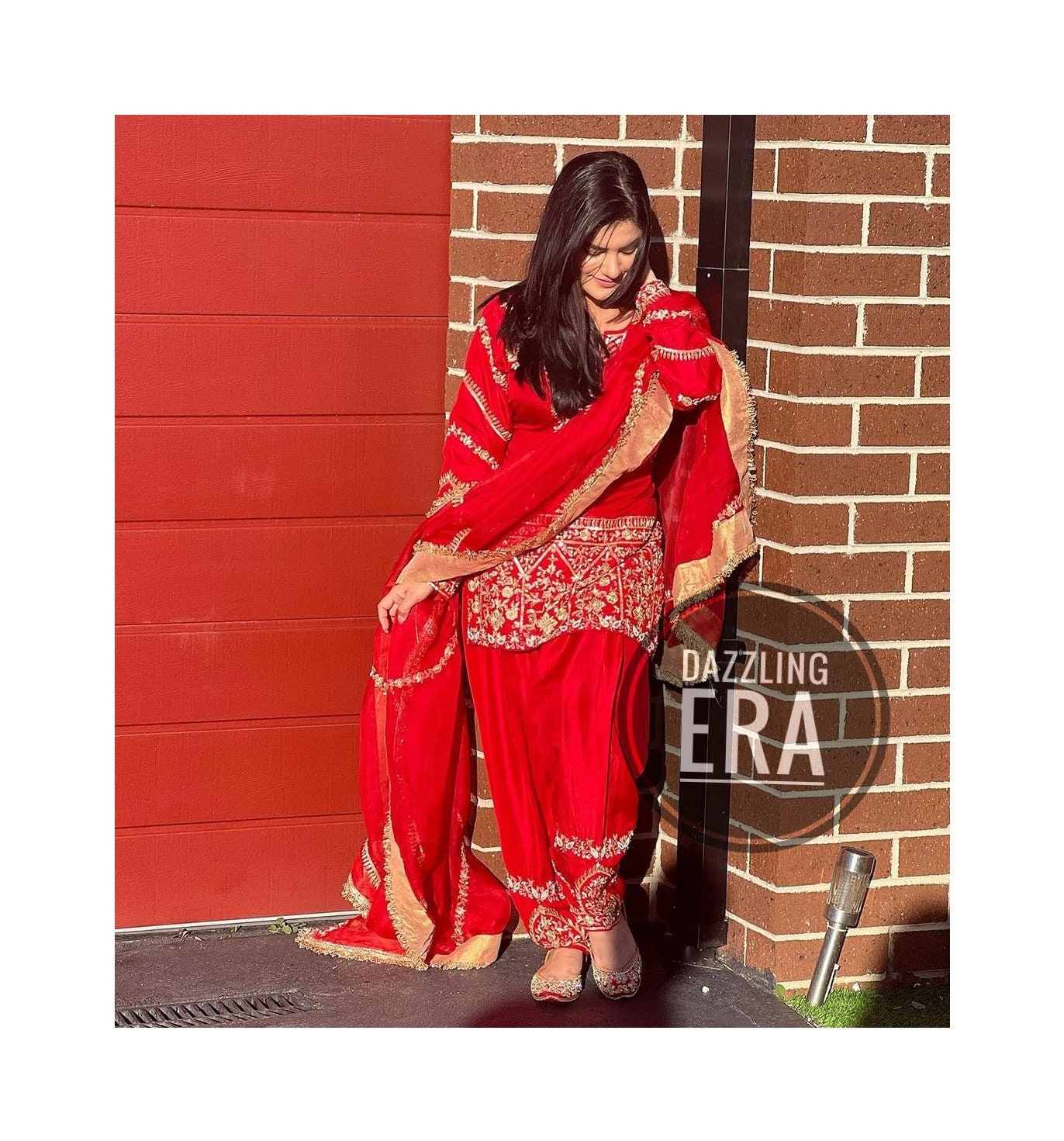 Women's Wear Stylish Red Color Heavy Fox Georgette Casual Wear Salwar Suit