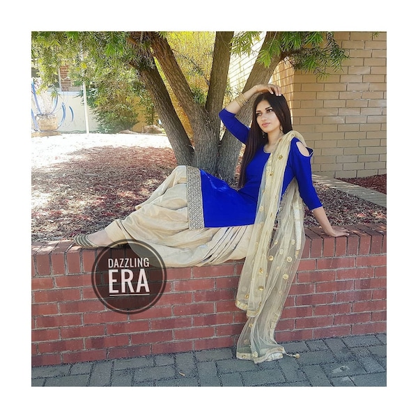 Womens Designer Punjabi Patiala Salwar Kameez Taffeta Silk Suit Patiala Shalwar suit Made to Measure Suit for womens and girls