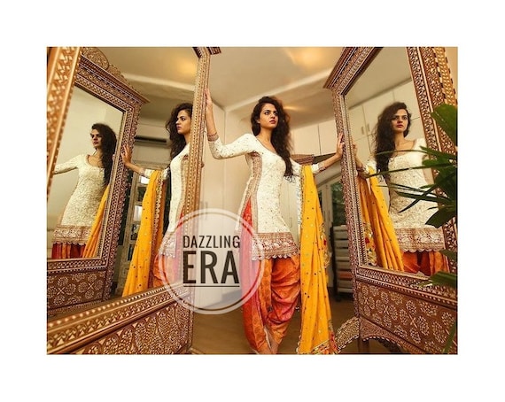 White Designer Partywear Embroidered Heavy Net Anarakali Suit