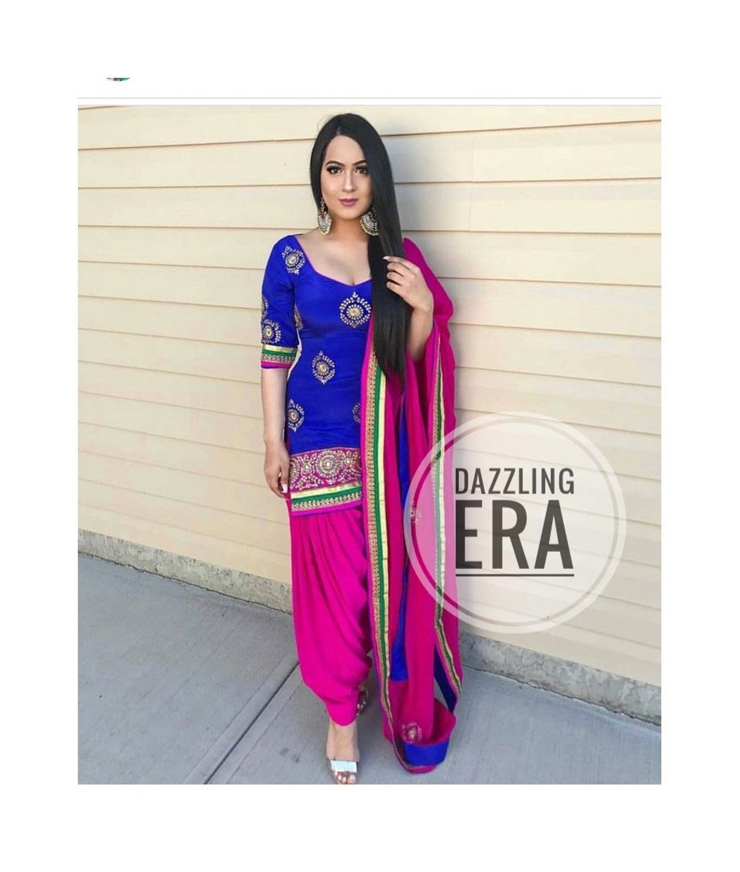 Hot pink plain Punjabi salvar suit in silk | Patiala suit designs, Dress  indian style, Indian designer outfits
