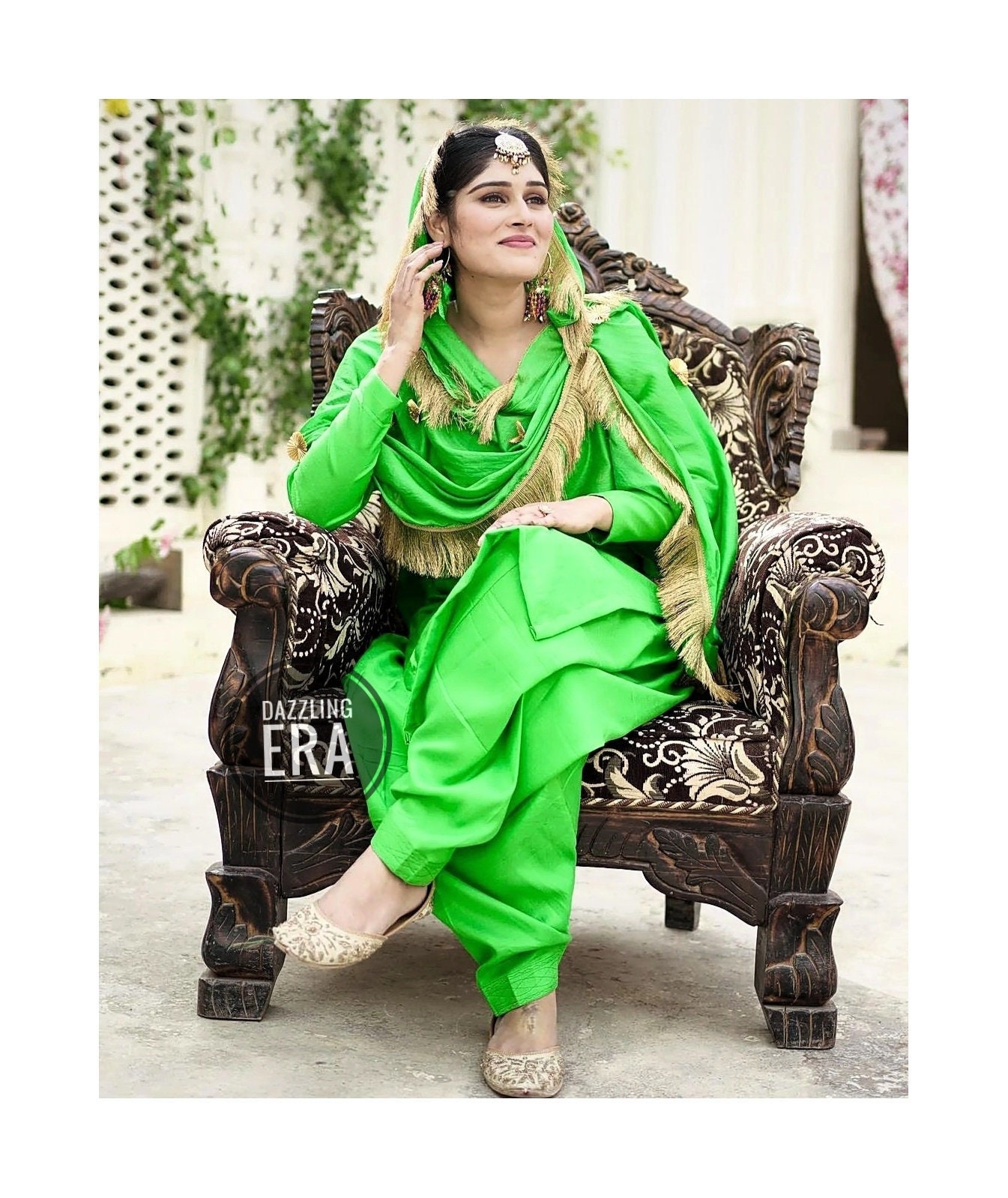 Parrot green butter silk digial printed anarkali suit | Lace dress design,  Anarkali suit, Parrot colour combination suits