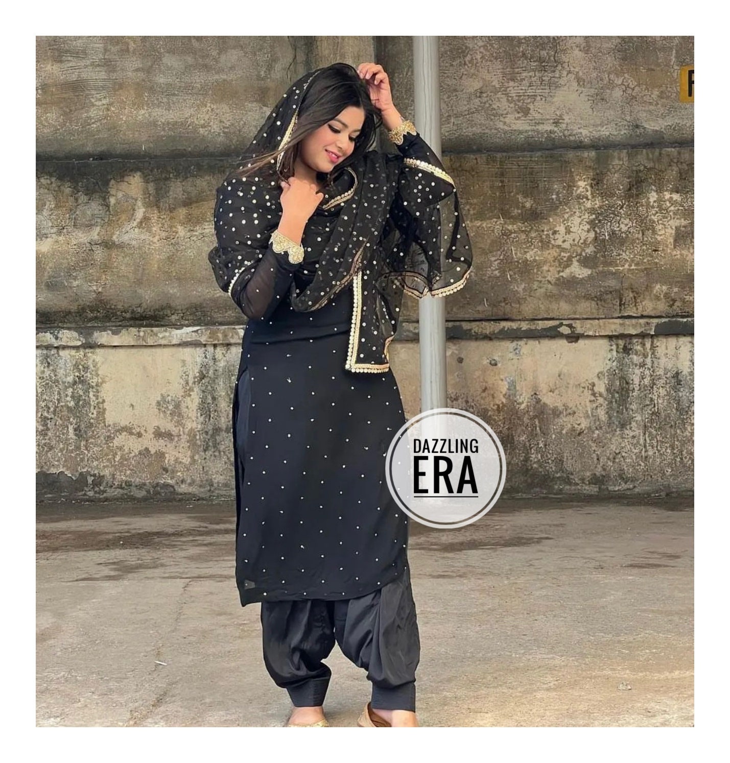 Buy Black Punjabi Suits Online in India at Low Cost | Myntra