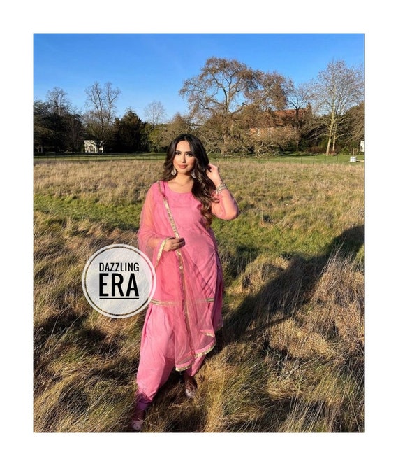 Pink Gota Embroidered Suit - Adizya