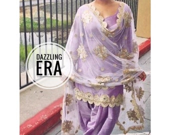 Lilac / Purple Designer Salwar Kameez Suit Punjabi Patiala Suit Shalwar Suit Heavy Dupatta Designer Custom Stitched for Girls and Women