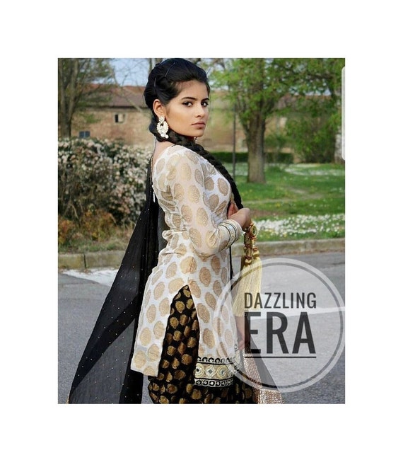 Black Cotton Patiala Suit 70018 | Salwar neck designs, Patiala suit, Patiala  salwar suits