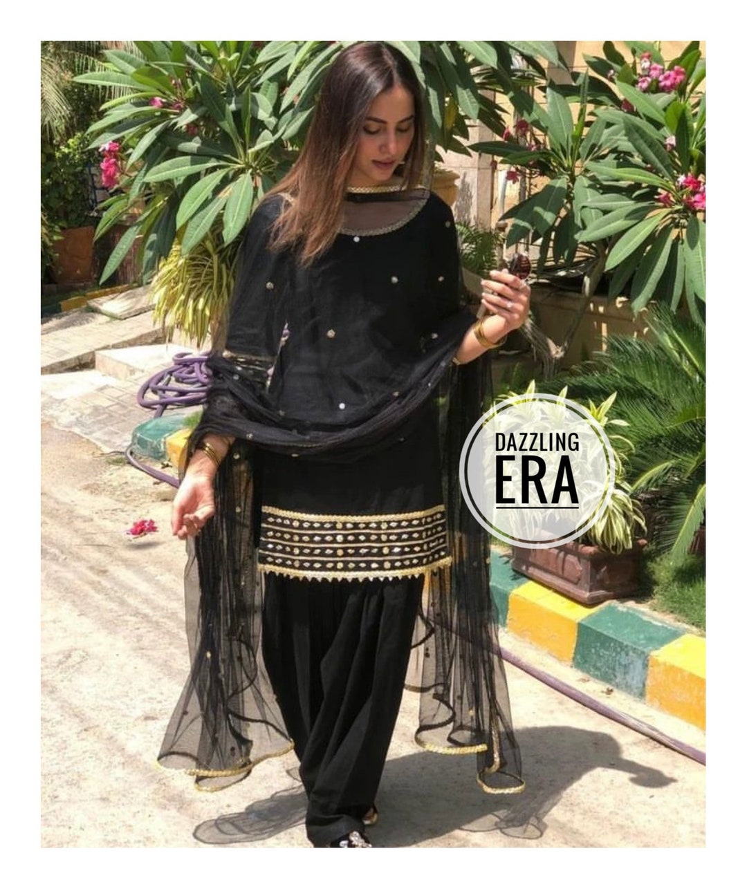 Buy New Black Punjabi Patiala Suit Salwar Kameez Duppata for