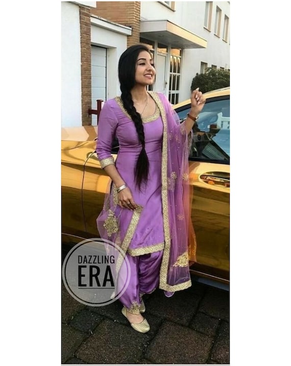 Purple colour suit best sale punjabi