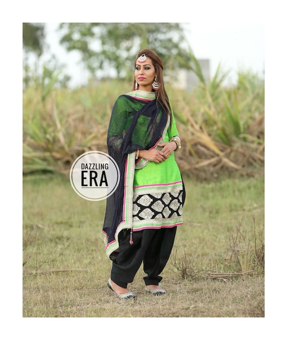 Handmade Neon Green Salwar Kameez Suit Punjabi Patiala Suit Shalwar Kurta  Dupatta Designer Custom Stitched for Girls and Women - Etsy