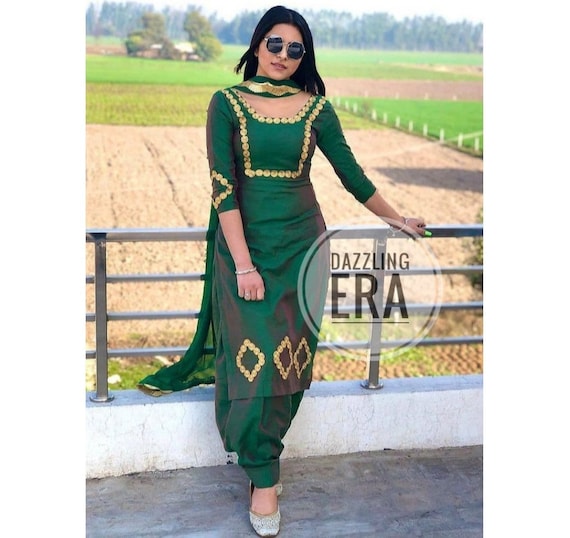 Green Colored Embroidered Wedding Party Wear Salwar Kameez – Apparel  Designer