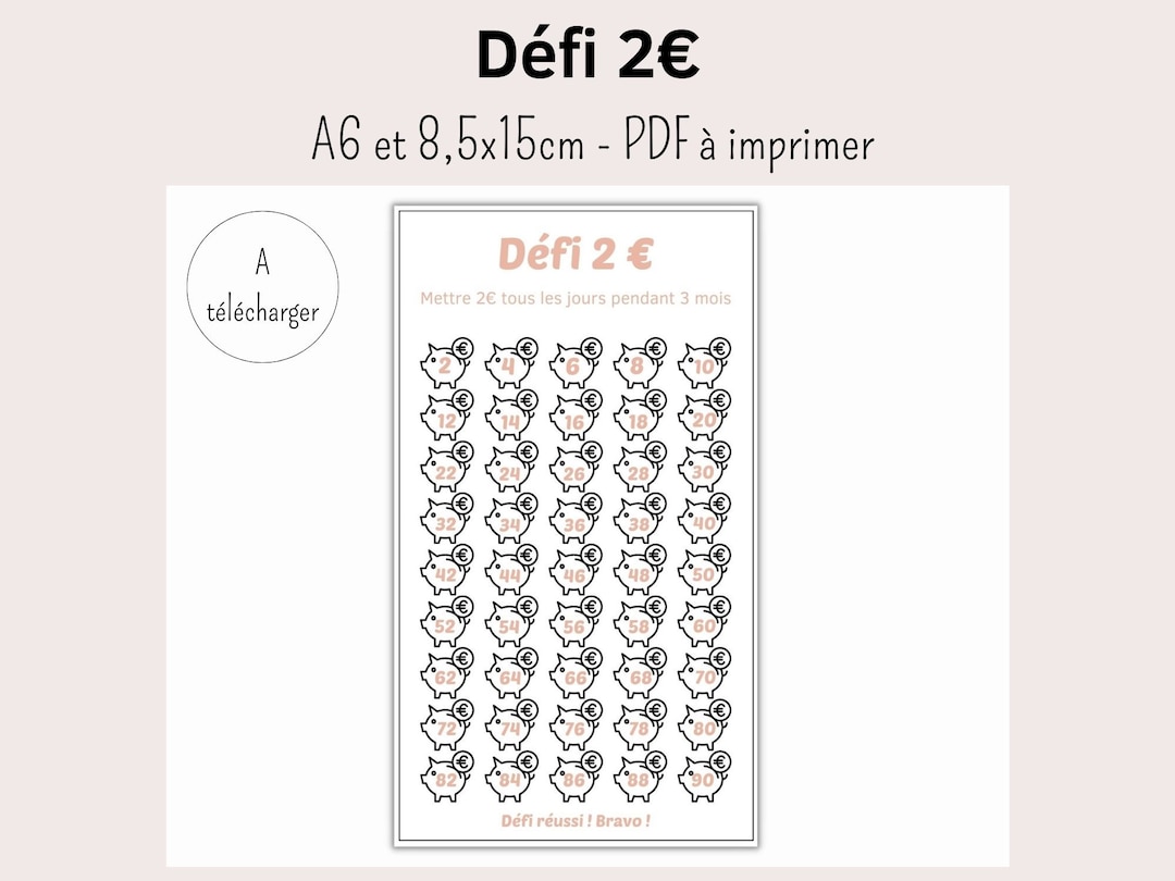 Défi 2 Euros à Imprimer Gratuit
