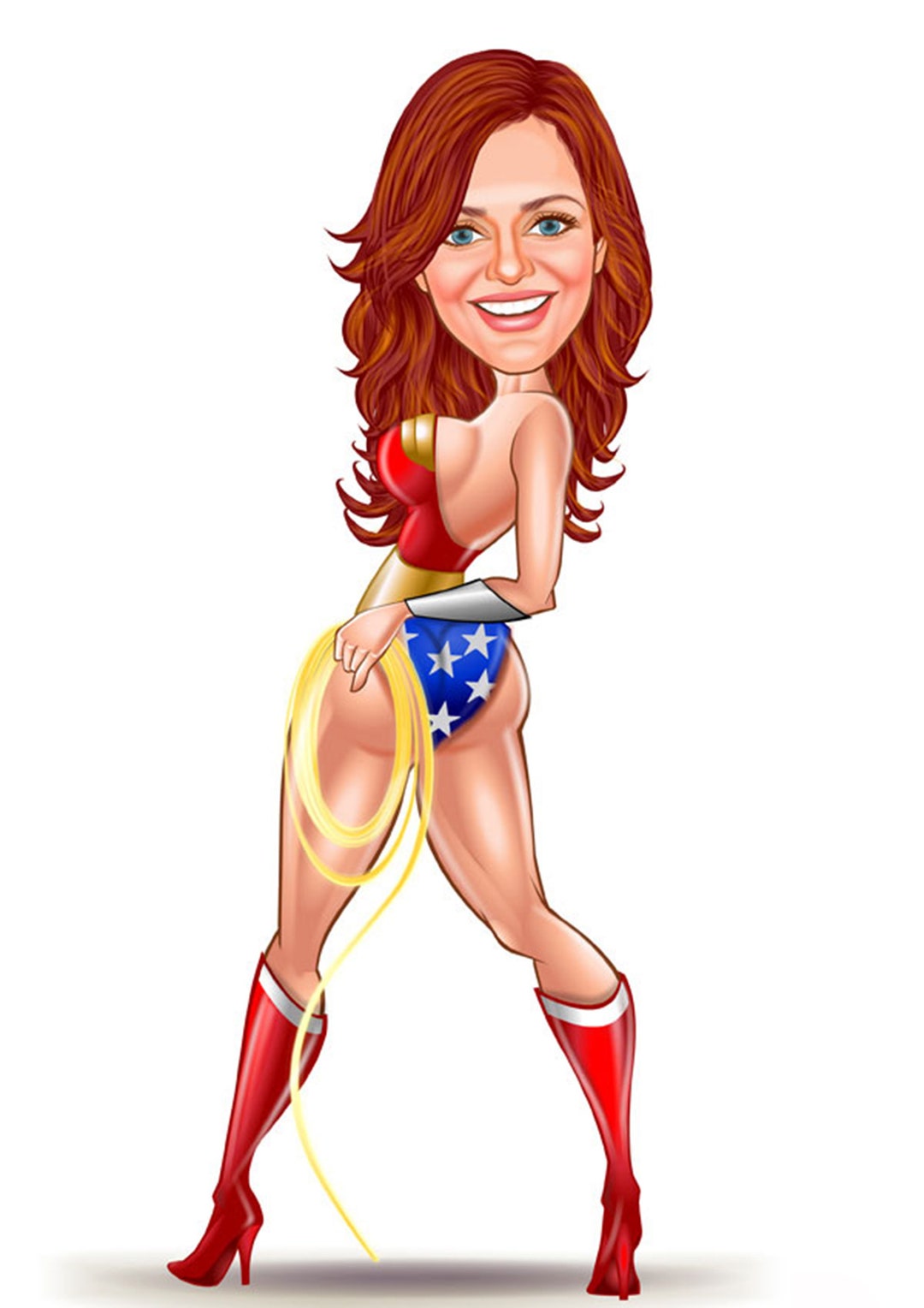 Personalized Superhero Sexy Woman Captain America Cartoon - Etsy New Zealand