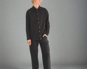 Pantalones rectos de ramio / Ropa ecológica / Camisa para hombre / Ramio y ortiga / Regalo para él / Ropa de lino