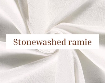 Tela de ramio/lino lavada a la piedra por metro / Material ecológico y sostenible para costura y decoración del hogar / 11 colores