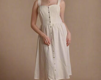 Vestido de ramio / Ropa ecológica / Vestido para mujer / Ortiga de ramio / Regalo para ella / Ropa de lino
