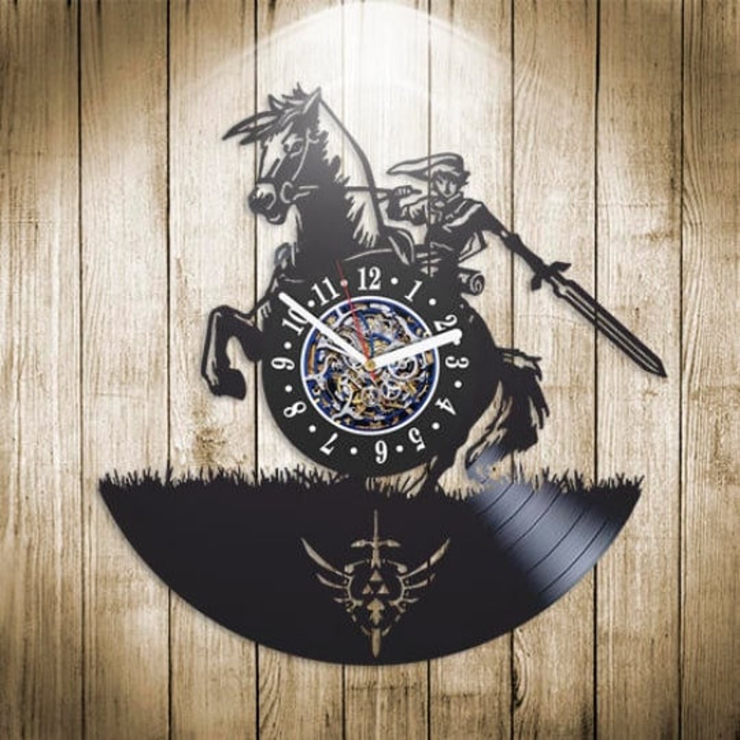 Legend of Zelda Ocarina of Time Wall Clock Made From Vinyl Record