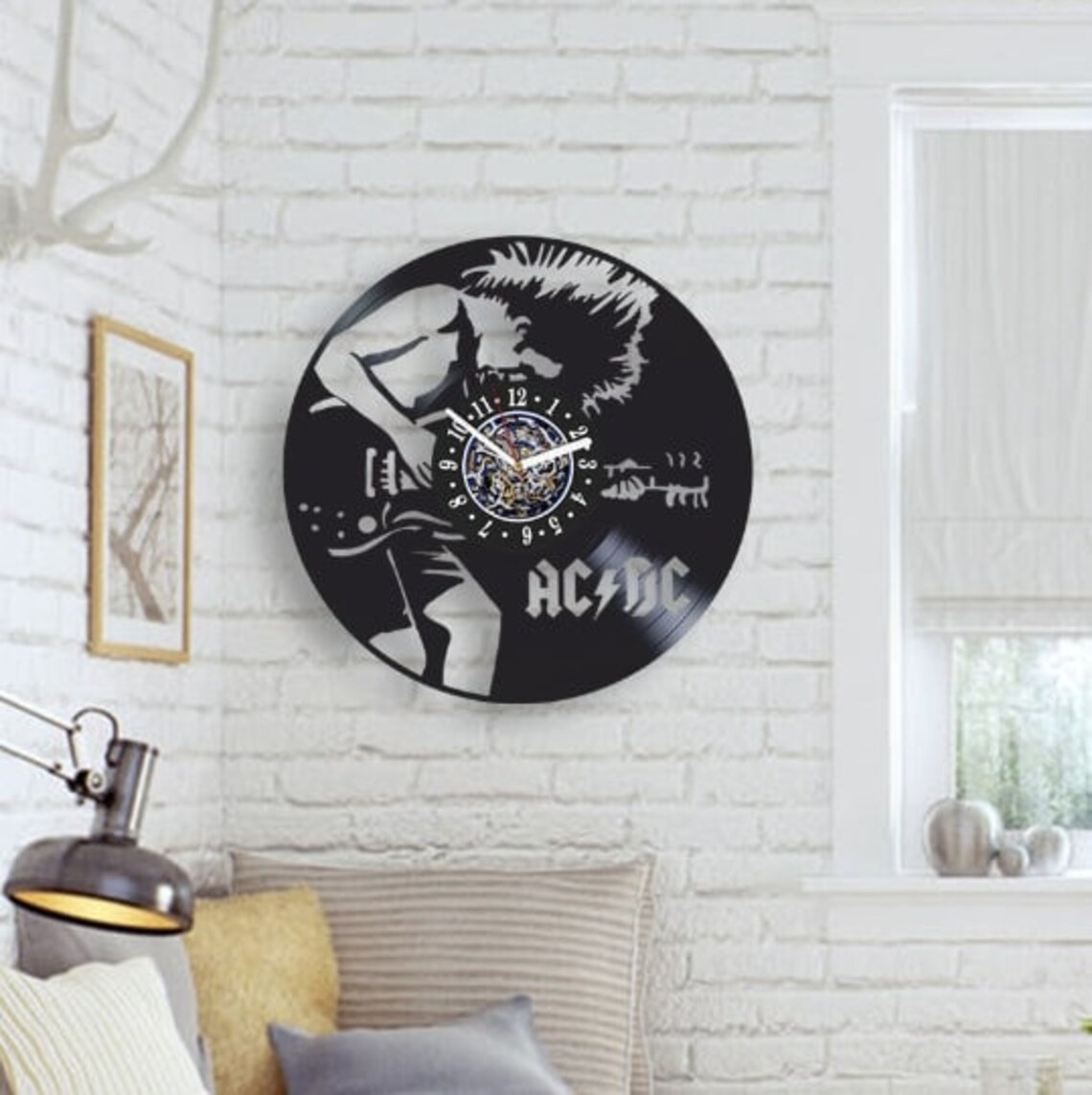 ACDC Wall Clock Made From Vinyl Record, Music Wall Decor for Living ...