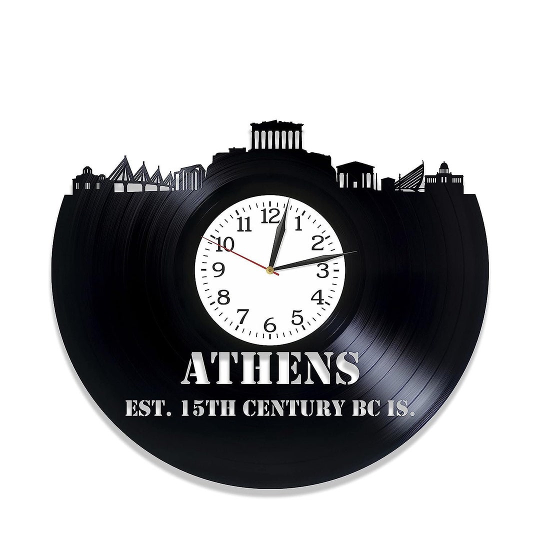 Athens Vinyl Record Original Clock Greece Architecture Unique Decor for ...