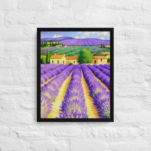 Lavender Field in Provence, France Printed Impressionist Style Wall Decoration
