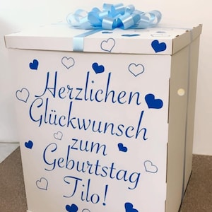 Gepersonaliseerde verrassingsdoos met naam, met mooie strik, zelf in te vullen verrassingsdoos, geschenkdoos XXL 85*60*60 cm