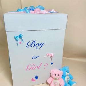 Scatola a sorpresa/scatola di genere per bambino o bambina con bellissimo fiocco, scatola a sorpresa auto-riempibile XXL 85*60*60 cm