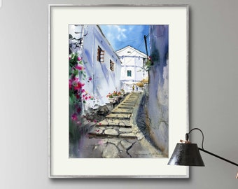 Colorful Mediterranean Art Print Collection: Greek, Italian, and Moroccan Decor