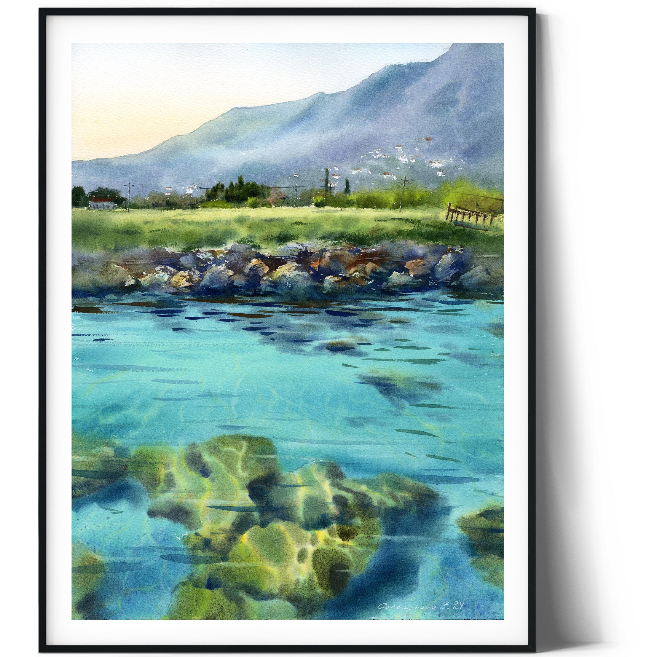 水彩画「海岸線」 昆布漁(北海道利尻島・仙法志元村海岸)P20油彩、キャンバス 2024.9 絵画