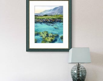 写実的な海景水彩画「海岸にて #4」 - Etsy 日本