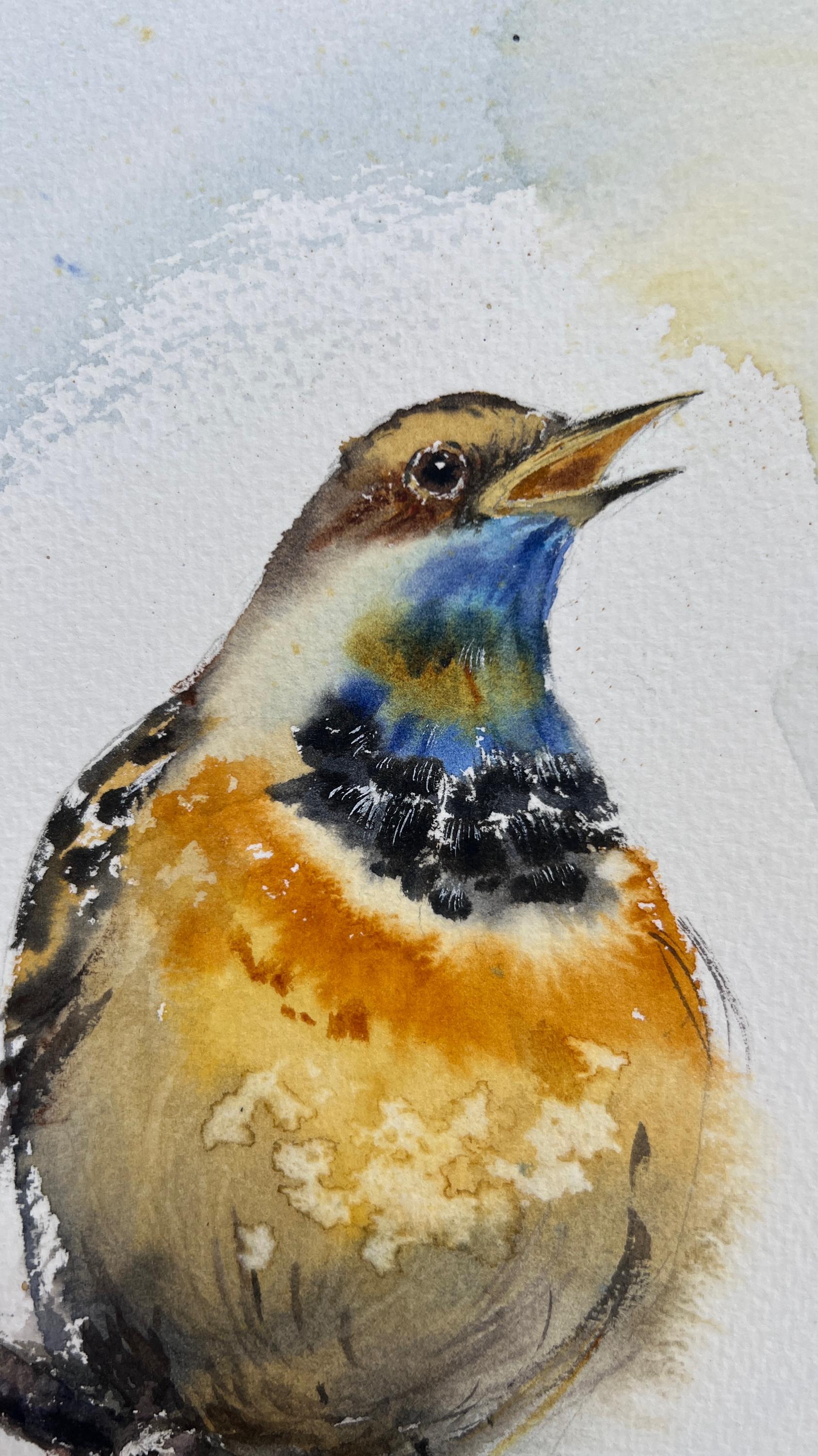 オリジナル水彩画の鳥の絵画：気まぐれな保育園の壁アート - Etsy 日本