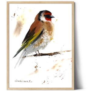 Goldfinch Bird Watercolor Art Print - Nature Inspired Wall Decor