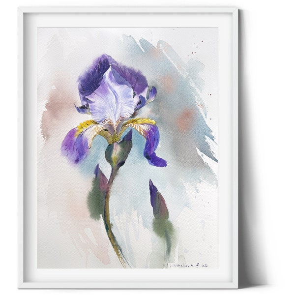 Iris Painting - Etsy