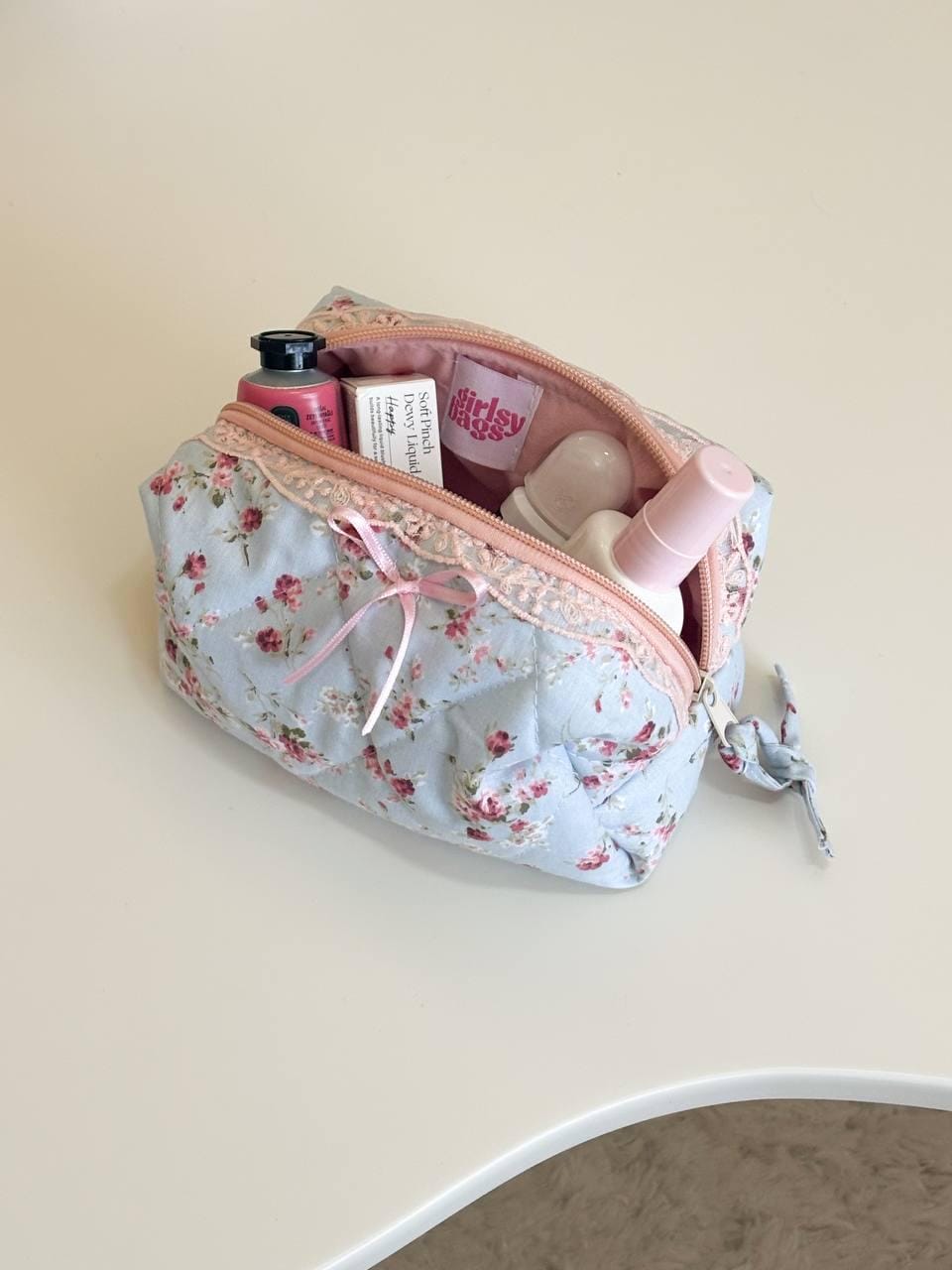 Cosmetic Organizer Clasp Makeup Bag Pink Vintage Makeup Bag With