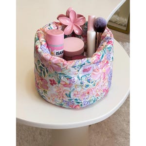 Floral Pink Makeup Organizer - Cosmetic Storage Baskets -Makeup Organizer Set-Personel Care Organizer -Charger organizer -Toiletry Organizer