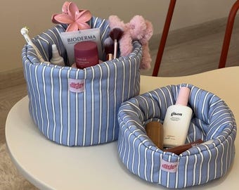 Blue Makeup Organizer - Cosmetic Storage Baskets - Makeup Organizer Set - Personel Care Organizer - Charger organizer - Toiletry Organizer