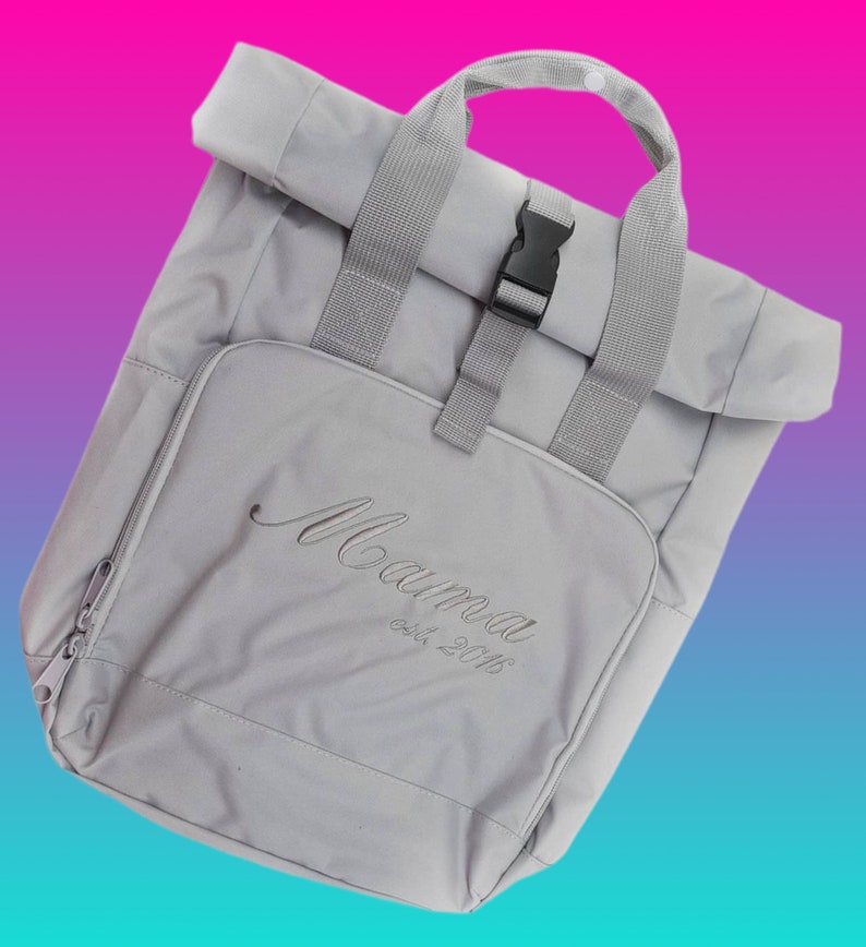 Personalised Backpack // personalised adult backpack, personalised baby bag, embroidered backpack, new baby gift, personalised new baby gift image 1