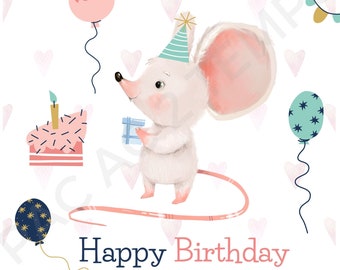 Happy Birthday Mouse fabric COUPON