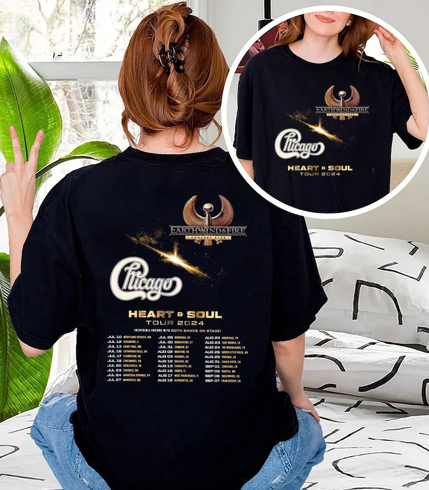 Earth Wind And Fire And Chicago Tour 2024 Shirt, Heart & Soul Tour 2024