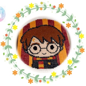 Wizard head with scar, Cross Stitch PDF Pattern, Instant Download, Wizard school