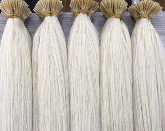 100% Real Human Hair First Quality I Tip Hair Extensions Uzbek Hair 70 Cm (28Inch.)  Blonde Hair