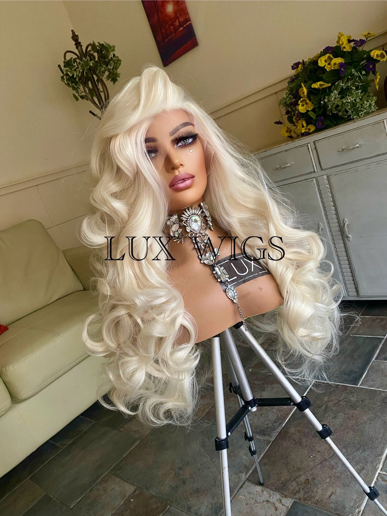 Long blonde curly wig uk hotsell