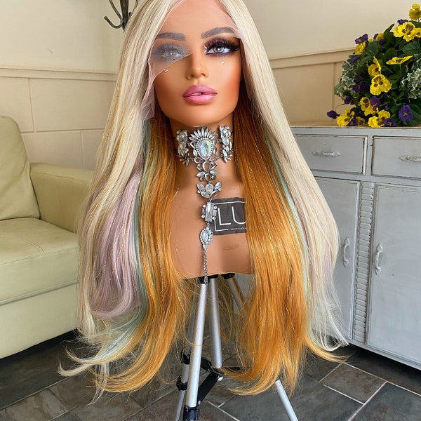 Womens Tinsel Tina Wig Aqua Wigs Female Halloween Costume main image 0