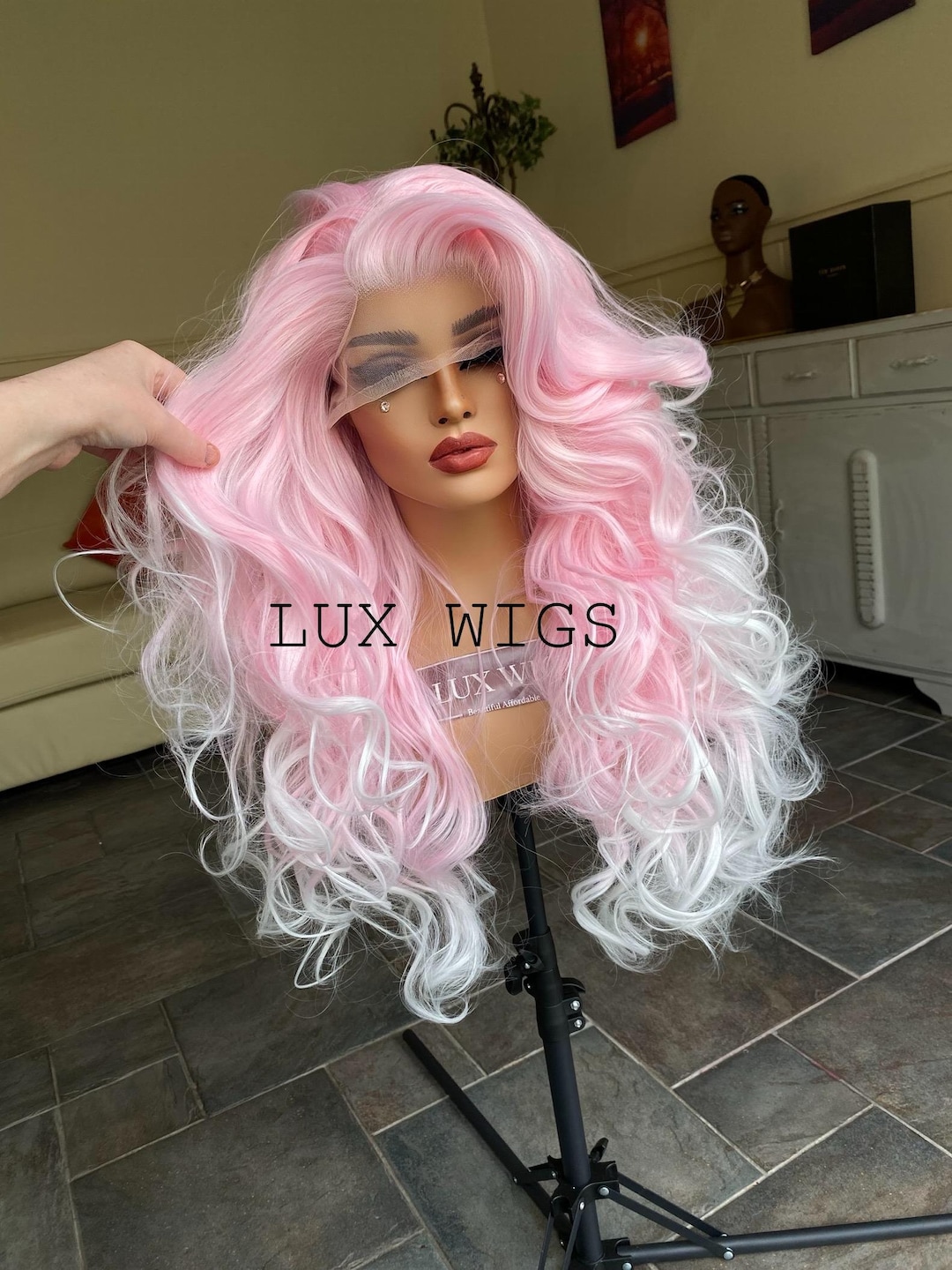 High-Quality Pink And Blonde Wig Background Illustration High-Quality Pink And Blonde Wig Background Illustration