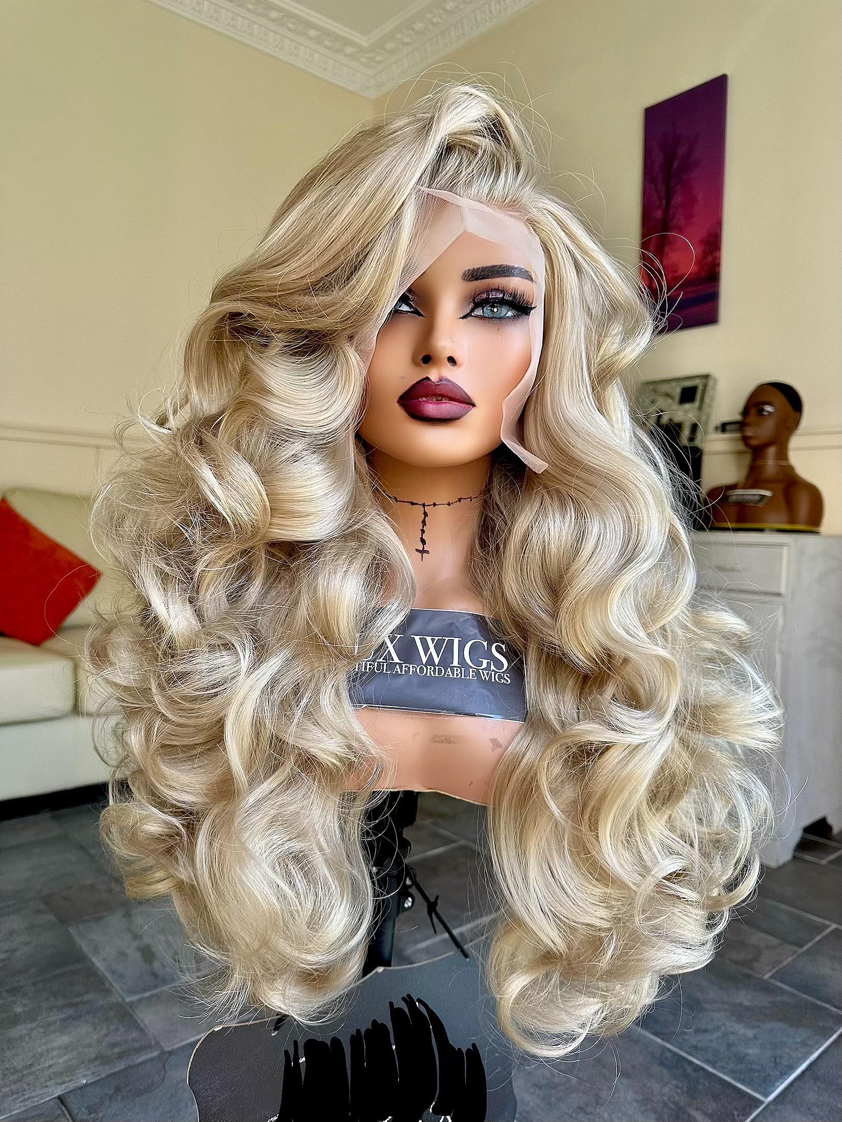 Donna Bella 28” Dark Blonde Curly Lace Front Wig – Glueless 